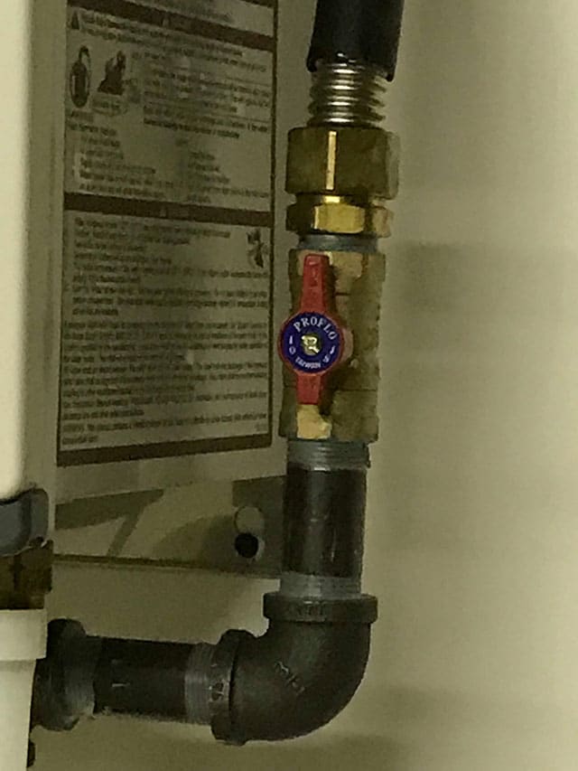 Gas line installation detail