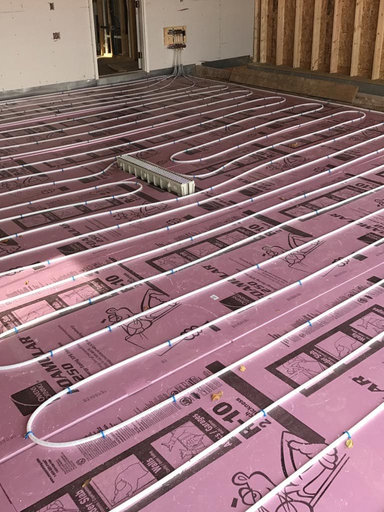Residential in-floor heat installation