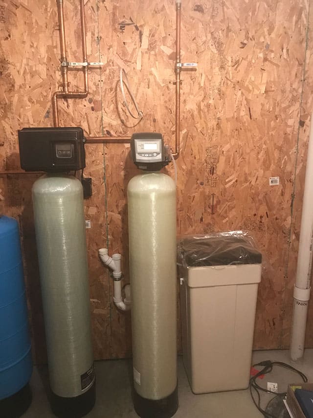 Residential iron filter installation