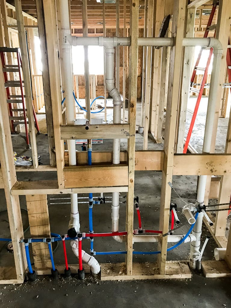 New construction plumbing detail